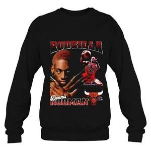 Rodzilla Dennis Rodman The Worm Chicago Bulls Basketball Sweatshirt
